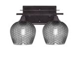 Uptowne 2 Light Textured Glass Vanity Light 13.25 Inch Length by Toltec - 132-DG-4602