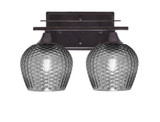 Uptowne 2 Light Textured Glass Vanity Light 13.25 Inch Length by Toltec - 132-DG-4602