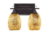 Uptowne 2 Light Fusion Glass Vanity Light 12 Inch Length by Toltec - 132--10-12