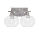 Uptowne 2 Light Steel Vanity Light 14.25 Inch Length by Toltec - 132-DG-202