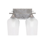 Uptowne 2 Light Textured Glass Vanity Light 12.25 Inch Length by Toltec - 132-DG-4250