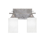 Uptowne 2 Light Cylinder Glass Vanity Light 11.25 Inch Length by Toltec - 132-DG-3001