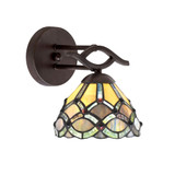 Revo 1 Light Art Glass Wall Sconce 8.5 Inch Tall by Toltec - 141-9435