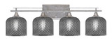 Uptowne 4 Light Textured Glass Vanity Light 28.5 Inch Length by Toltec - 134-AS-4612