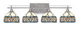 Uptowne 4 Light Art Glass Vanity Light 29.25 Inch Length by Toltec - 134-AS-9485