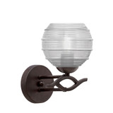 Revo 1 Light Ribbed Glass Wall Sconce 9 Inch Tall by Toltec - 141-51