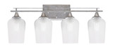Uptowne 4 Light Textured Glass Vanity Light 27.5 Inch Length by Toltec - 134-AS-4250