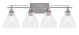 Uptowne 4 Light Down Glass Vanity Light 28.5 Inch Length by Toltec - 134-AS-4760