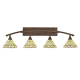 Bow 4 Light Vanity Light 39.5 Inch Length by Toltec - 174-1175-94
