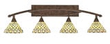 Bow 4 Light Vanity Light 39.5 Inch Length by Toltec - 174-1175-94