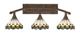 Bow 3 Light Art Glass Vanity Light 28.75 Inch Length by Toltec - 173-11-94