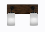 Oxbridge 2 Light Cylinder Glass Vanity Light 16 Inch Length by Toltec - 1772-GPDW-3001