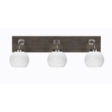 Oxbridge 3 Light Down Globe Glass Vanity Light 26 Inch Length by Toltec - 1773-GPDW-4100
