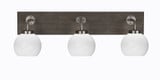 Oxbridge 3 Light Down Globe Glass Vanity Light 26 Inch Length by Toltec - 1773-GPDW-4100
