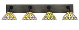 Oxbridge 4 Light Vanity Light 38 Inch Length by Toltec - 1774-MBDW-9415