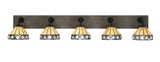 Oxbridge 5 Light Vanity Light 47.5 Inch Length by Toltec - 1775-MBWG-9405