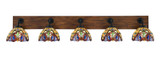 Oxbridge 5 Light Art Glass Vanity Light 48 Inch Length by Toltec - 1775-MBWG-9445