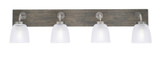 Oxbridge 4 Light Ribbed Glass Vanity Light 36 Inch Length by Toltec - 1774-GPDW-500