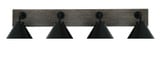 Oxbridge 4 Light Metal Shade Vanity Light 37.75 Inch Length by Toltec - 1774-GPDW-421-GP