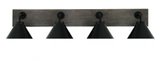 Oxbridge 4 Light Metal Shade Vanity Light 37.75 Inch Length by Toltec - 1774-GPDW-421-GP
