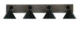 Oxbridge 4 Light Metal Shade Vanity Light 37.75 Inch Length by Toltec - 1774-GPDW-421-GP