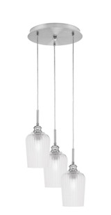 Array 3 Light Medium Pendant 13.5 Inch Tall by Toltec - 1818-BN-11-13.5
