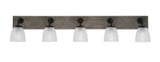 Oxbridge 5 Light Ribbed Glass Vanity Light 46.5 Inch Length by Toltec - 1775-GPDW-500