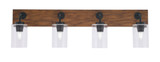 Oxbridge 4 Light Steel Vanity Light 36.25 Inch Tall by Toltec - 1774-3