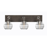 Oxbridge 3 Light Ribbed Glass Vanity Light 26.25 Inch Length by Toltec - 1773-GPDW-5110