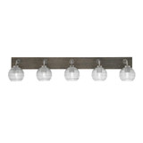 Oxbridge 5 Light Ribbed Glass Vanity Light 46.75 Inch Length by Toltec - 1775-GPDW-5110