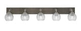 Oxbridge 5 Light Ribbed Glass Vanity Light 46.75 Inch Length by Toltec - 1775-GPDW-5110
