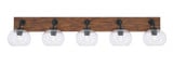 Oxbridge 5 Light Vanity Light 47.75 Inch Length by Toltec - 1775-GPDW-202