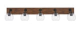 Oxbridge 5 Light Globe Glass Vanity Light 46.5 Inch Length by Toltec - 1775-GPDW-4100