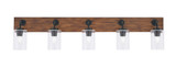 Oxbridge 5 Light Steel Vanity Light 46.5 Inch Length by Toltec - 1775-GPDW-300