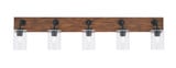 Oxbridge 5 Light Steel Vanity Light 46.5 Inch Length by Toltec - 1775-GPDW-300