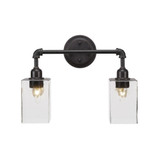 Vintage 2 Light Square Vanity Light 16.25 Inch Length by Toltec - 182-DG-530