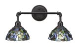 Vintage 2 Light Art Glass Vanity Light 20.25 Inch Length by Toltec - 182-DG-9955
