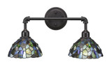 Vintage 2 Light Art Glass Vanity Light 20.25 Inch Length by Toltec - 182-DG-9955