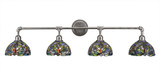 Vintage 4 Light Art Glass Vanity Light 43.25 Inch Wide by Toltec - 184-4325-105-