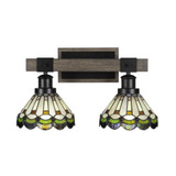 Tacoma 2 Light Art Glass Vanity Light 17.5 Inch Length by Toltec - 1842--10-175
