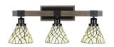 Tacoma 3 Light Art Glass Vanity Light 27.25 Inch Length by Toltec - 1843--1025-2725