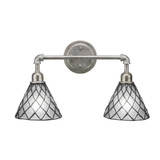 Vintage 2 Light Vanity Light 20.25 Inch Length by Toltec - 182-DG-9325