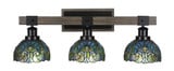 Tacoma 3 Light Art Glass Vanity Light 27 Inch Length by Toltec - 1843--975-27