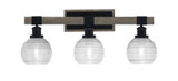 Tacoma 3 Light Steel Vanity Light 26.5 Inch Length by Toltec - 1843-MBDW-5110