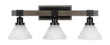 Tacoma 3 Light Steel Vanity Light 27.25 Inch Length by Toltec - 1843--95-2725
