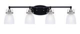 Easton 4 Light Clear Ribbed Vanity Light by Toltec - 1934-MBBN-500