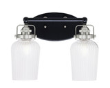 Easton 2 Light Textured Glass Vanity Light by Toltec - 1932-MBBR-4250