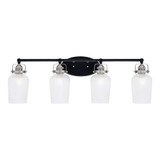 Easton 4 Light Textured Glass Vanity Light by Toltec - 1934-MBBN-4250