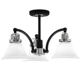 Easton 3 Light 17.25 Inch Wide Steel Semi Flush Mount by Toltec - 1947-MBBN-212
