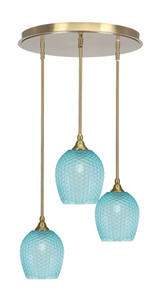 Empire 3 Light Stem Hung Large Pendant by Toltec - 2183-BN-4905
